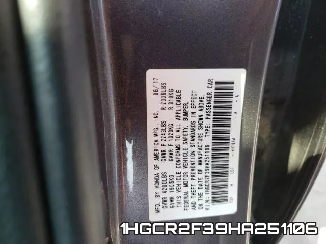1HGCR2F39HA251106