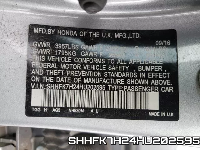 SHHFK7H24HU202595