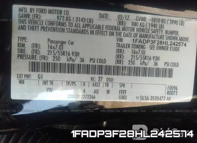 1FADP3F28HL242574