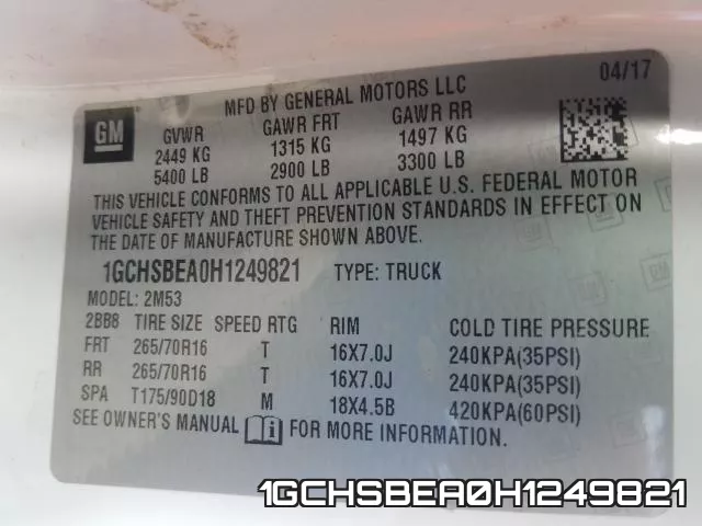 1GCHSBEA0H1249821