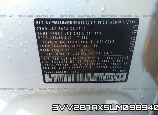 3VV2B7AX5LM098940