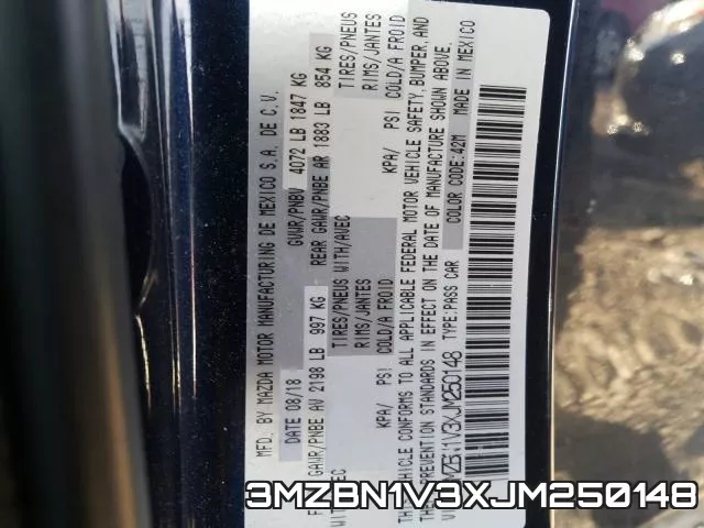 3MZBN1V3XJM250148