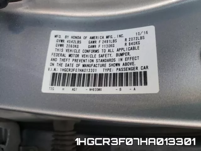 1HGCR3F07HA013301