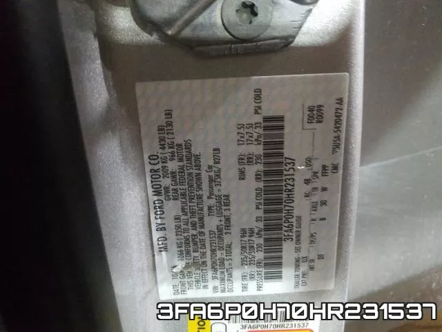 3FA6P0H70HR231537