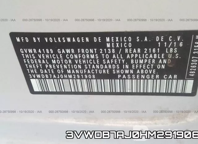 3VWDB7AJ0HM291908