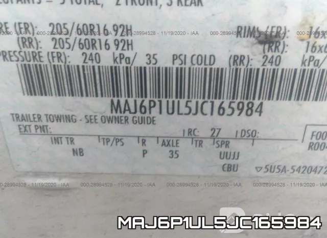 MAJ6P1UL5JC165984