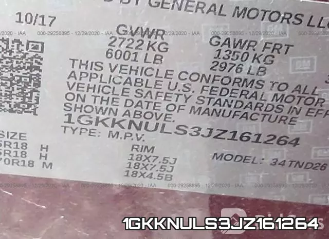 1GKKNULS3JZ161264