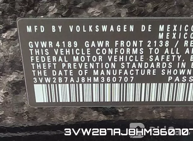 3VW2B7AJ8HM360707