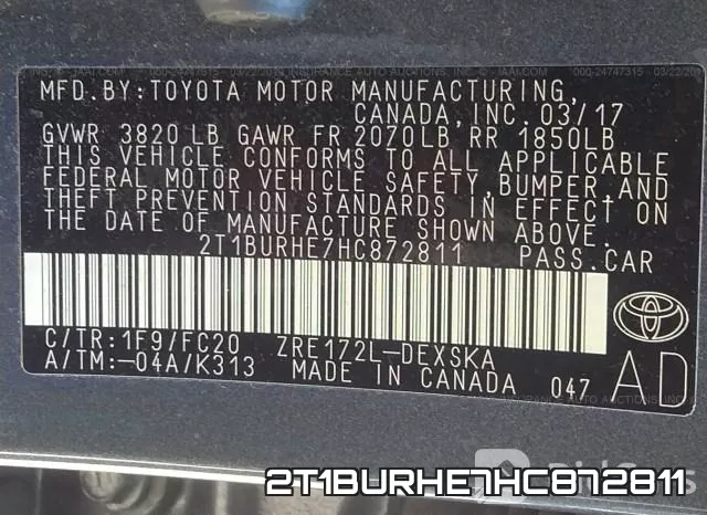 2T1BURHE7HC872811