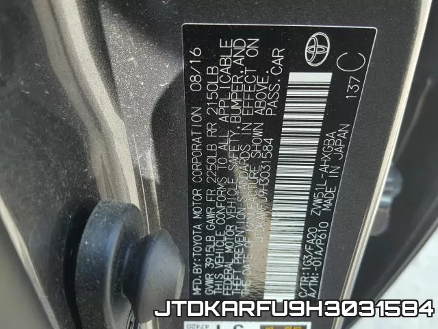 JTDKARFU9H3031584