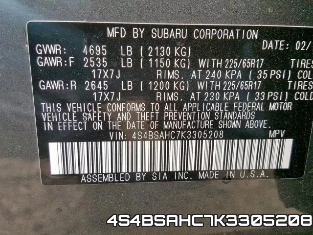 4S4BSAHC7K3305208