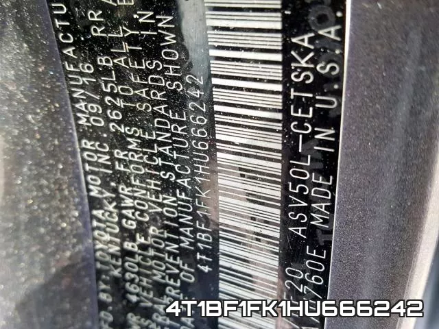 4T1BF1FK1HU666242
