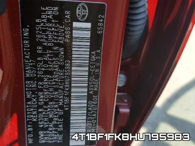 4T1BF1FK8HU795983