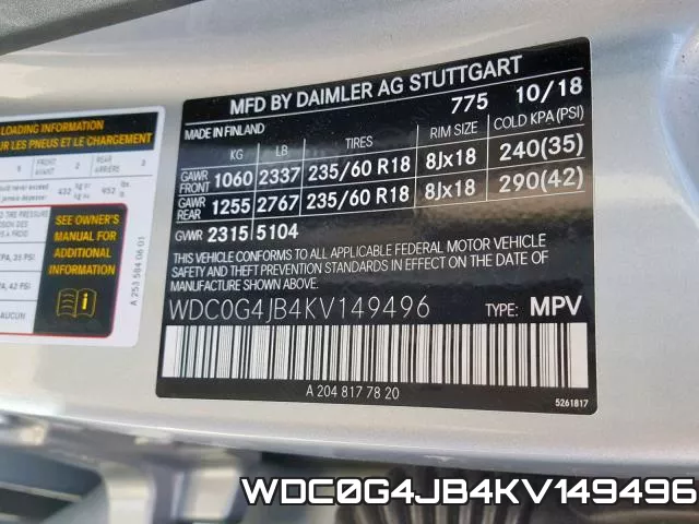 WDC0G4JB4KV149496