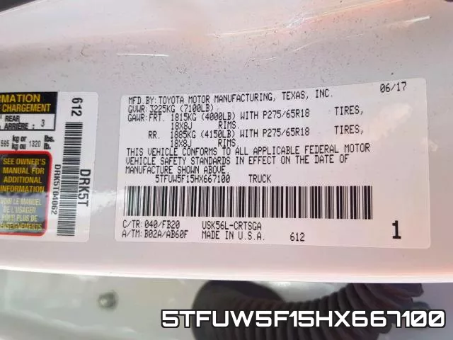 5TFUW5F15HX667100