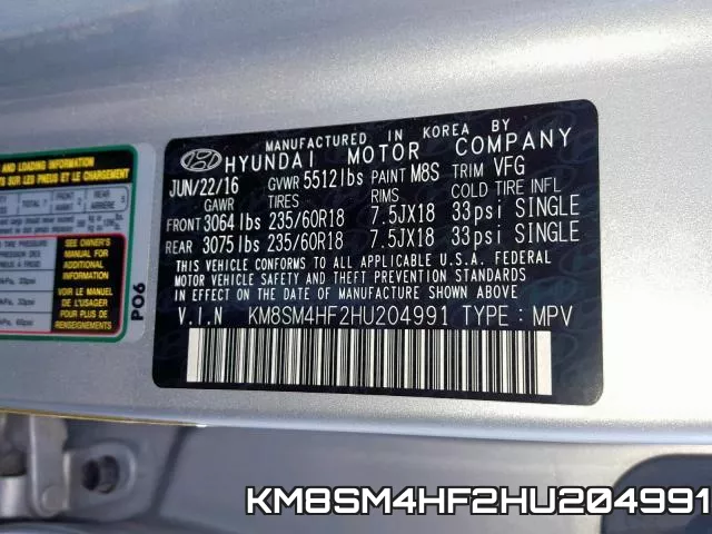 KM8SM4HF2HU204991