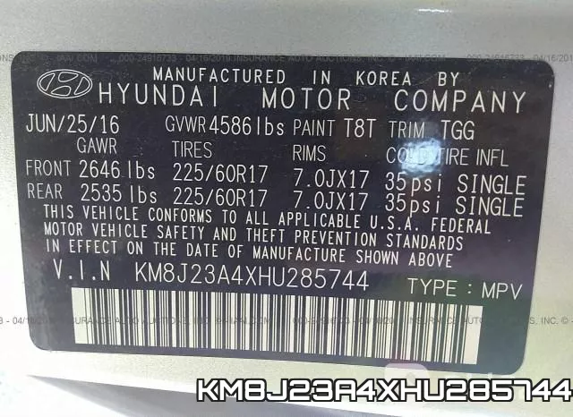 KM8J23A4XHU285744