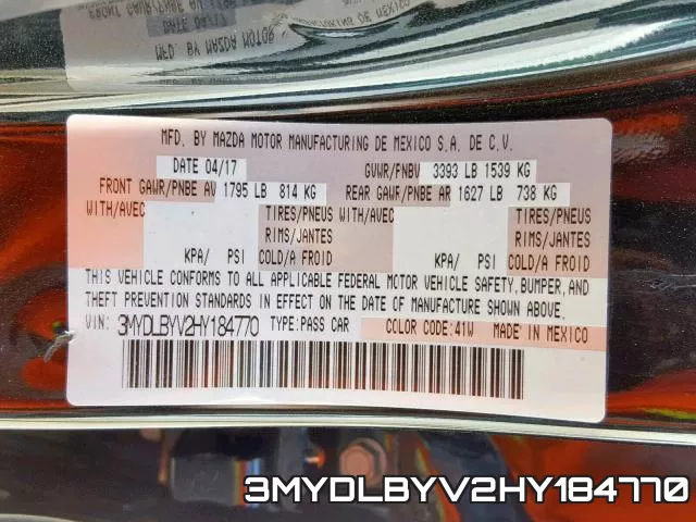 3MYDLBYV2HY184770