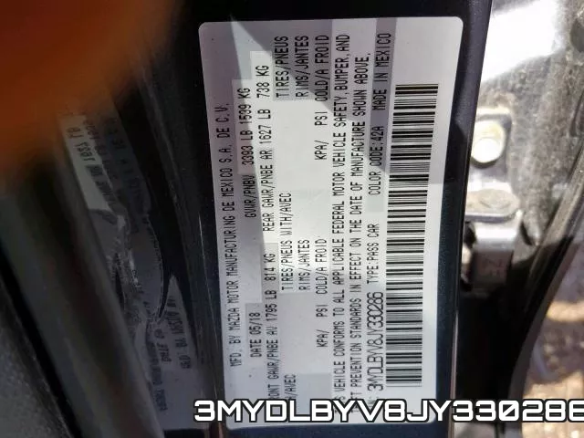 3MYDLBYV8JY330286