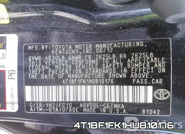 4T1BF1FK1HU810176