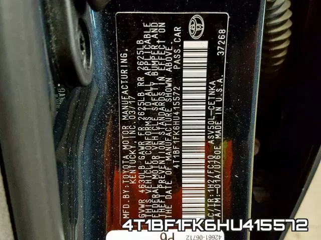 4T1BF1FK6HU415572