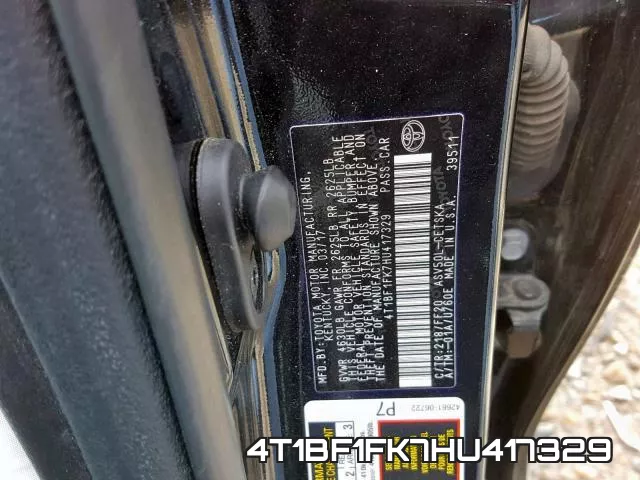 4T1BF1FK7HU417329