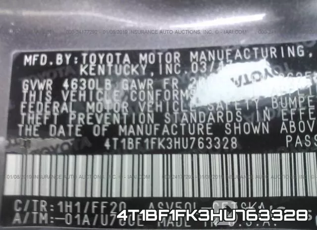 4T1BF1FK3HU763328