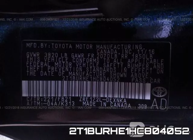 2T1BURHE1HC804052