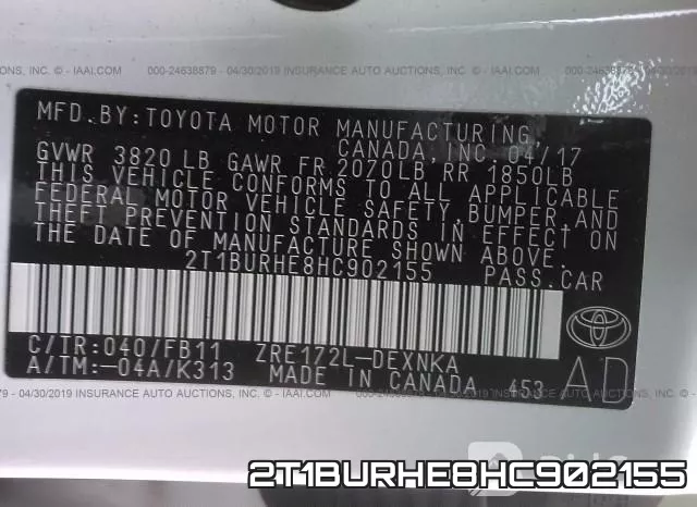 2T1BURHE8HC902155
