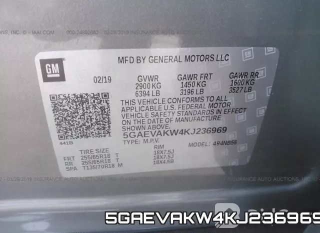 5GAEVAKW4KJ236969