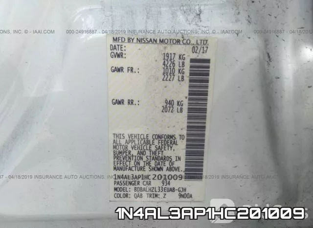 1N4AL3AP1HC201009