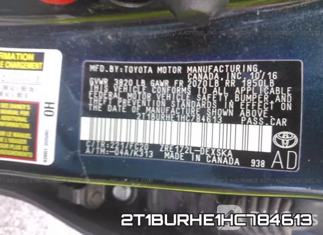 2T1BURHE1HC784613