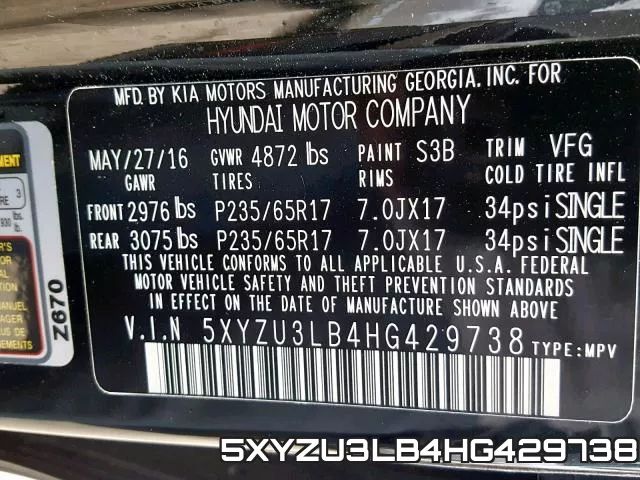 5XYZU3LB4HG429738