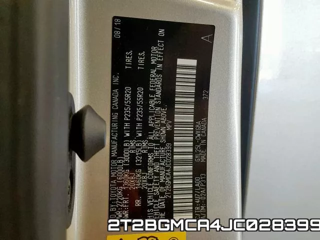 2T2BGMCA4JC028399