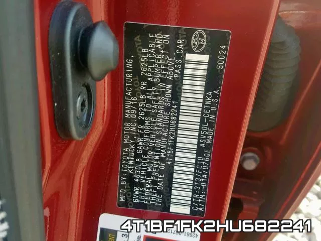 4T1BF1FK2HU682241