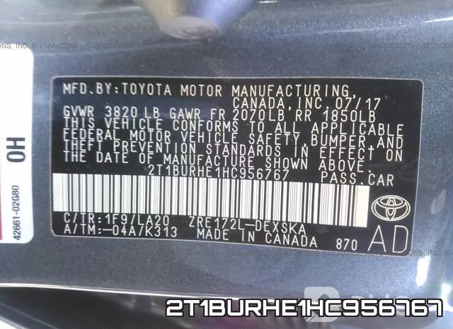 2T1BURHE1HC956767