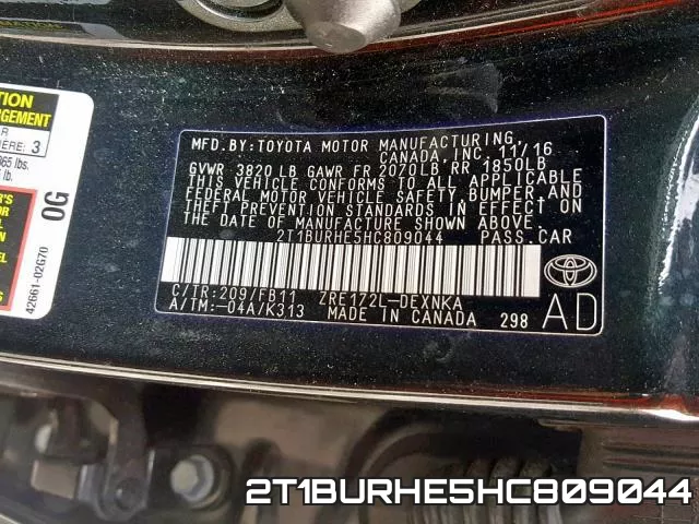 2T1BURHE5HC809044