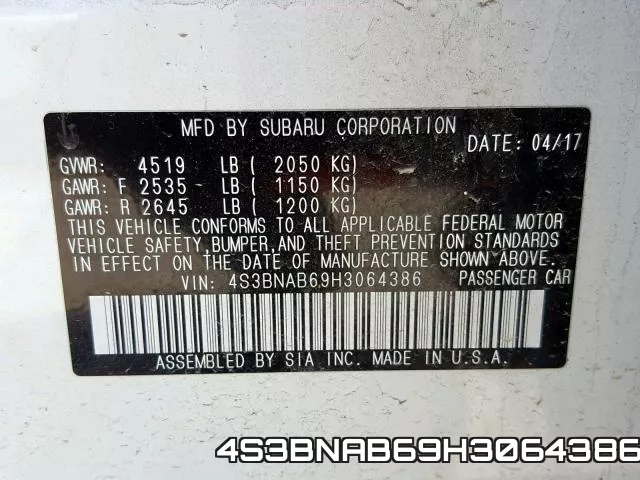 4S3BNAB69H3064386