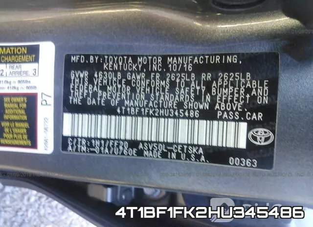 4T1BF1FK2HU345486