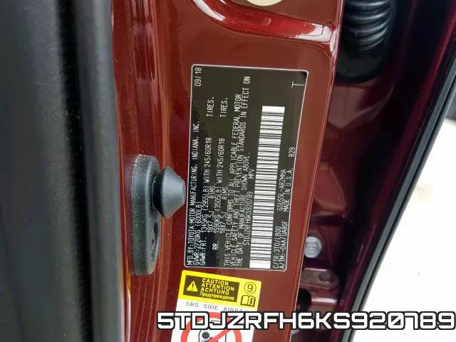 5TDJZRFH6KS920789