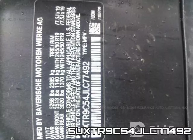 5UXTR9C54JLC77492