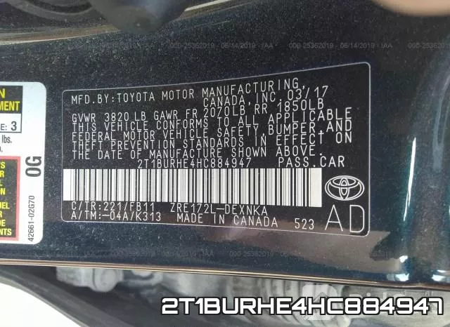 2T1BURHE4HC884947