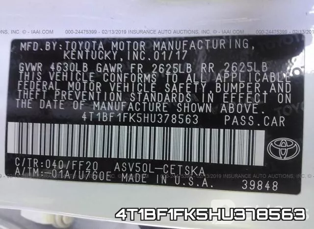 4T1BF1FK5HU378563