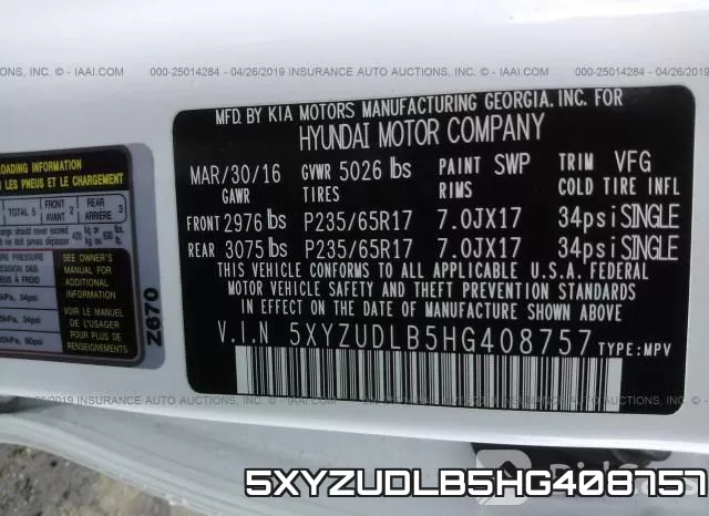5XYZUDLB5HG408757