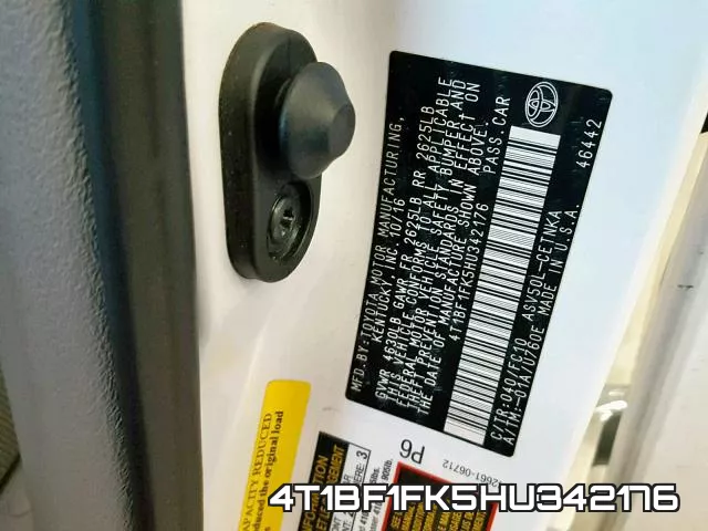 4T1BF1FK5HU342176