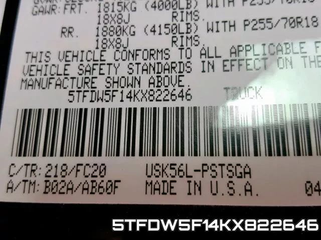 5TFDW5F14KX822646