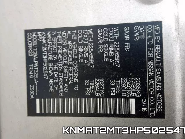 KNMAT2MT3HP502547