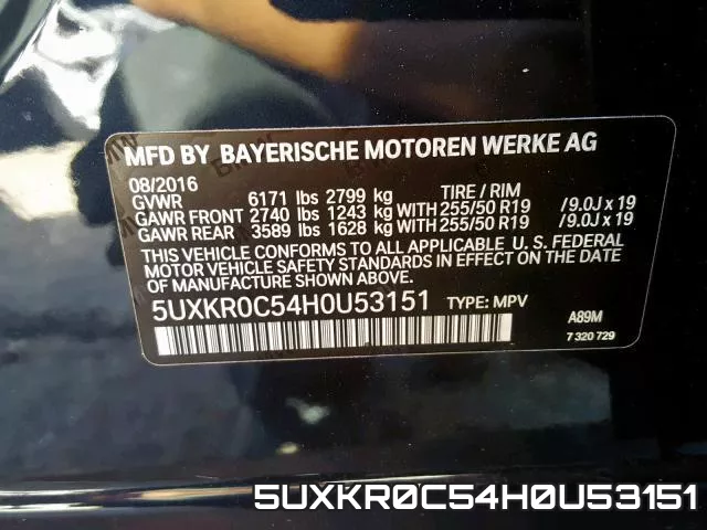 5UXKR0C54H0U53151