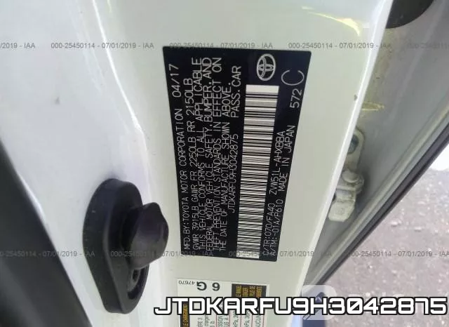 JTDKARFU9H3042875