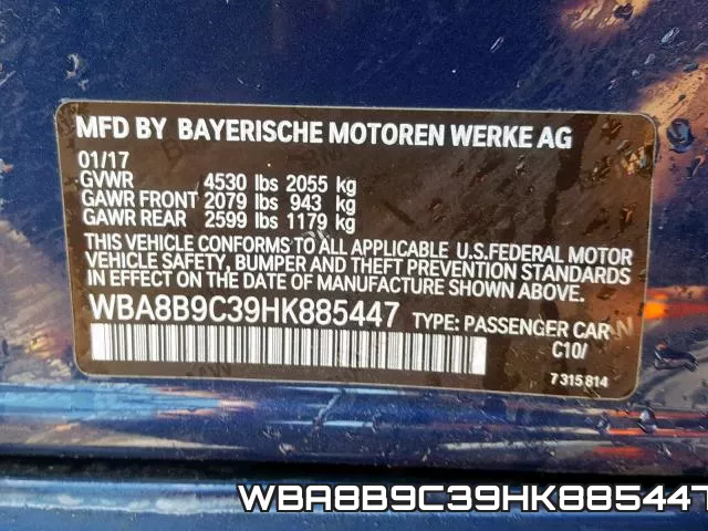 WBA8B9C39HK885447